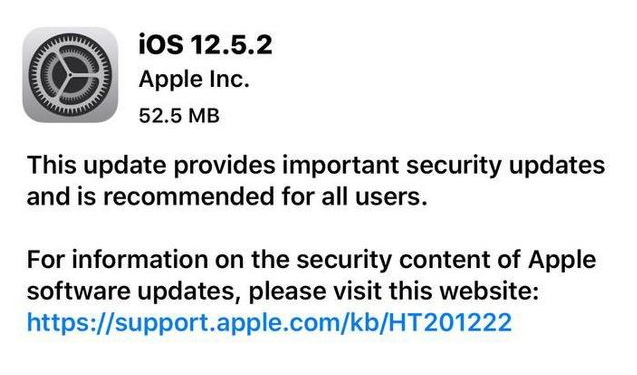 东乡苹果手机维修分享iOS12.5.2发布，建议所有老苹果用户安装 